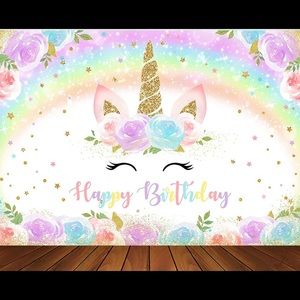 Unicorn Birthday Backdrop 💜